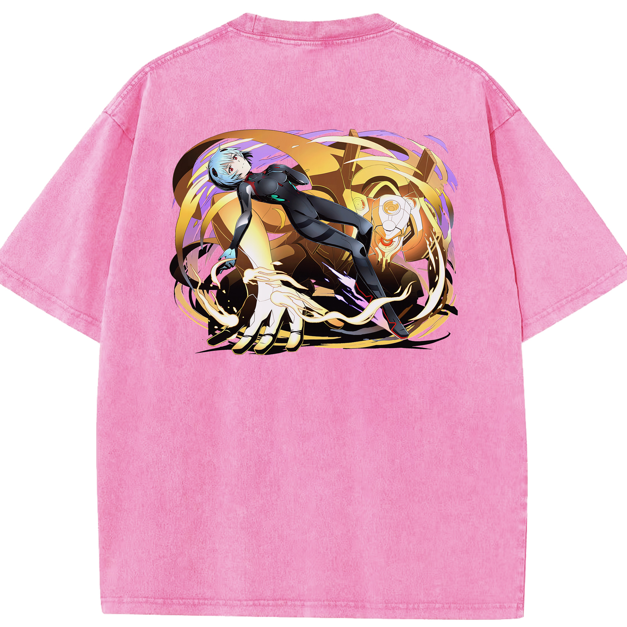 （画像用） EVA 新世紀エヴァンゲリオン 綿100% ヴィンテージ風 半袖Tシャツ（背面プリント）